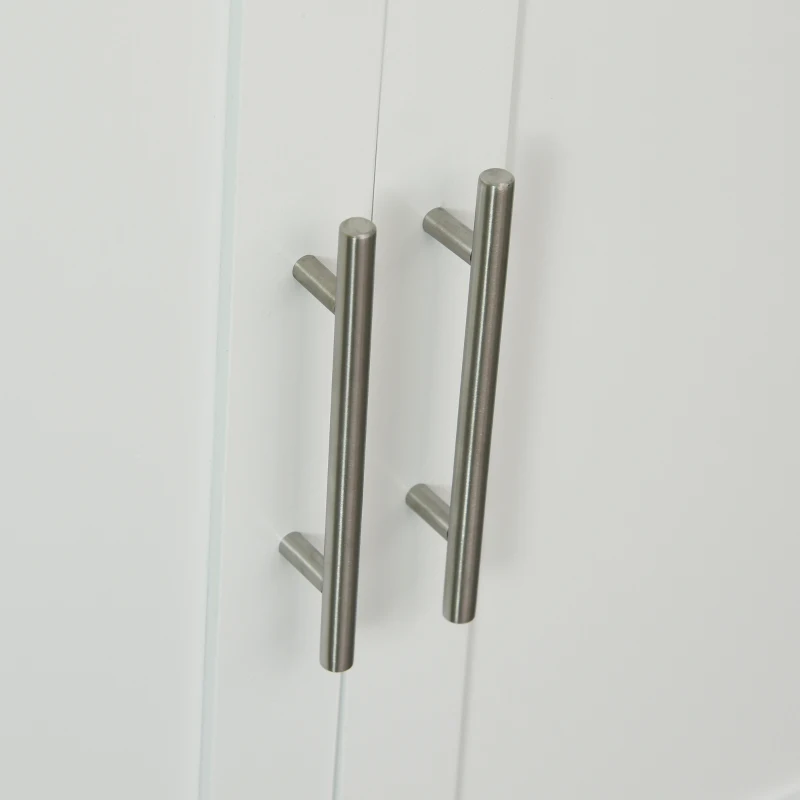 Homcom Carut Bucatarie Alb – Bufet Mobil 107×48×89 cm, Economisire Spatiu(m-8)