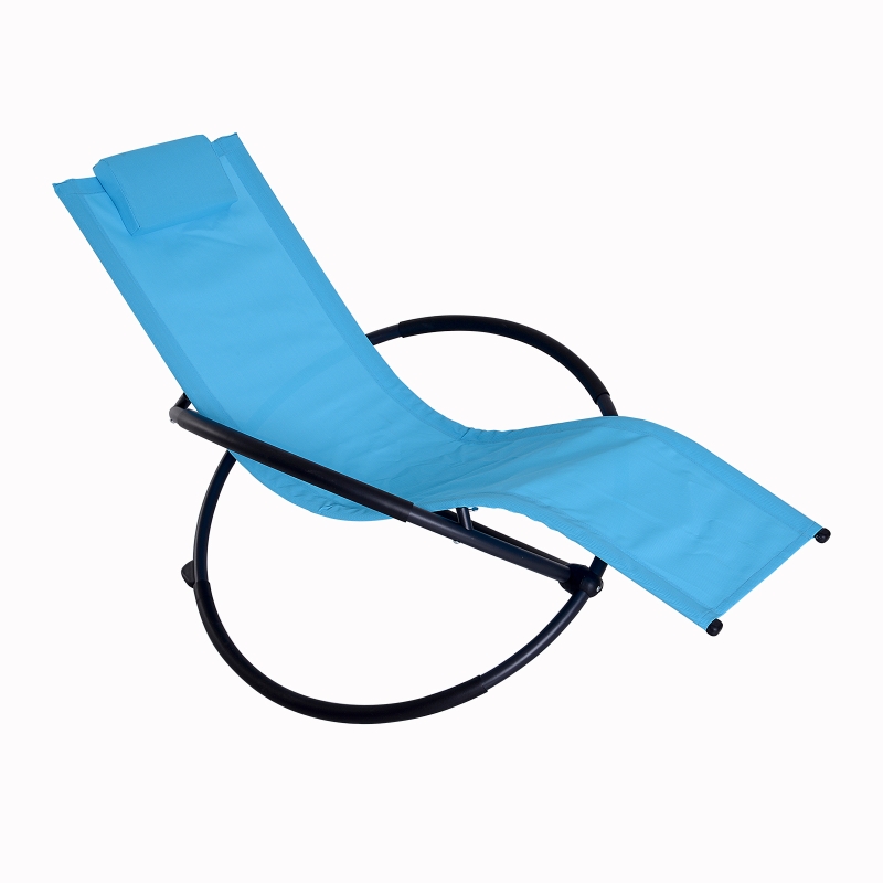 Outsunny Scaun Balansoar Modern in Textilen, Albastru, 154x80x84cm