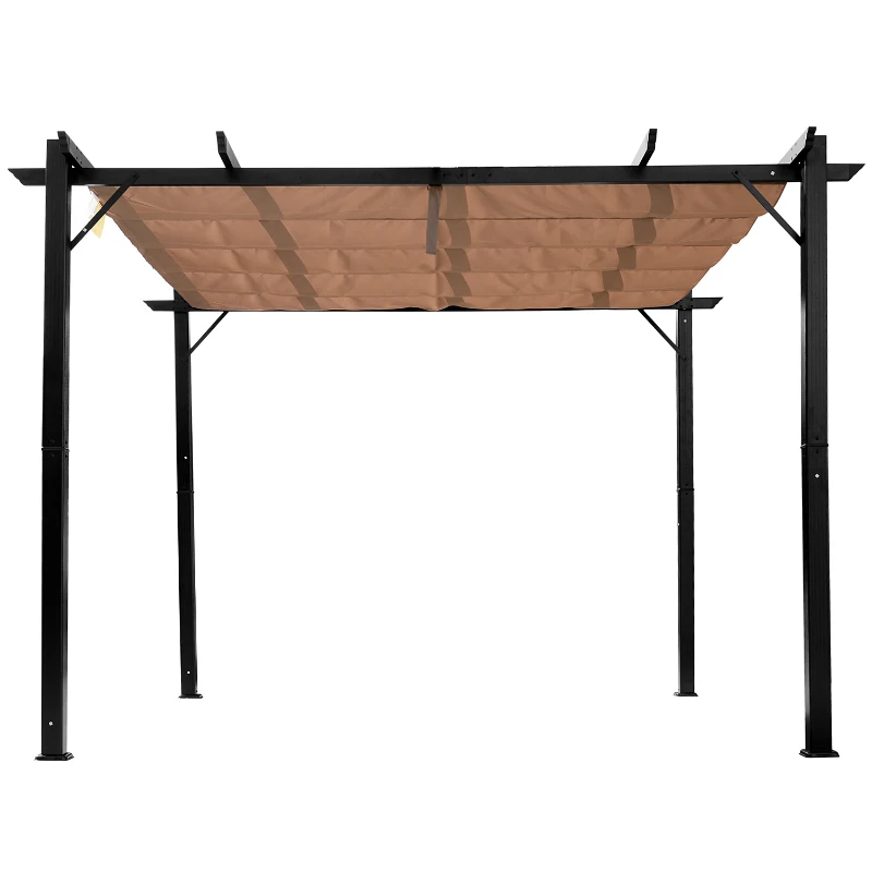 Outsunny Foisor Pergola de Gradina 3X4m Prelata Culisanta in Poliester Impermeabil si Schelet in Aluminiu(m-11)