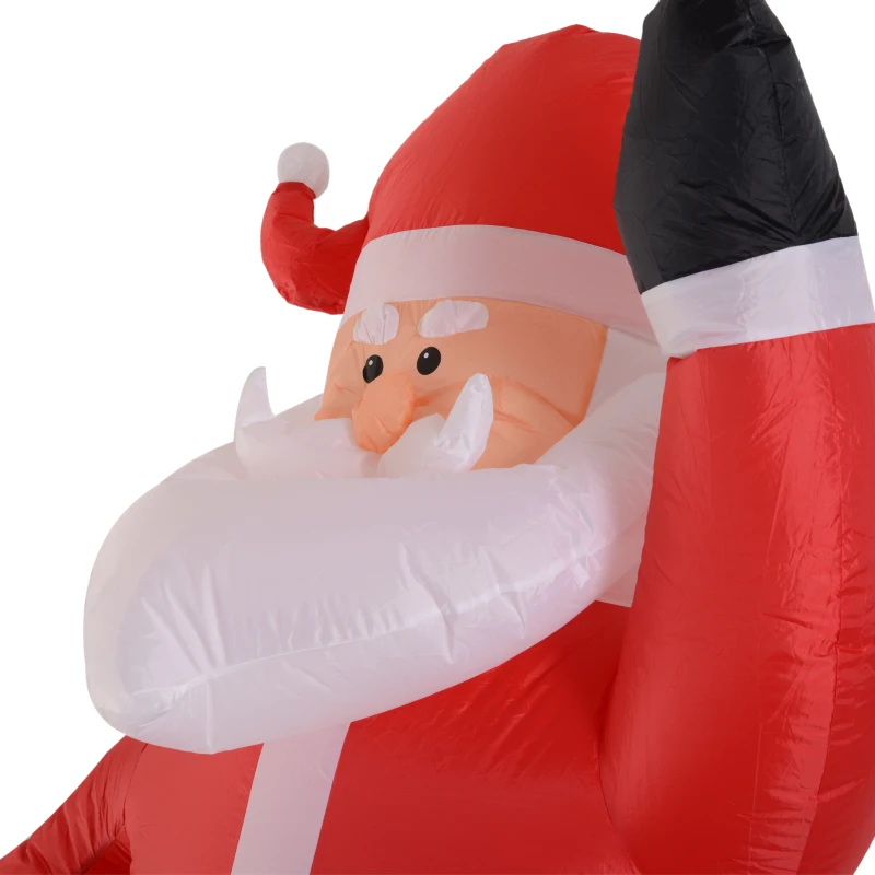 HOMCOM Mos Craciun Gonflabil Decor de Craciun Rosu si verde 50 × 60 × 240cm