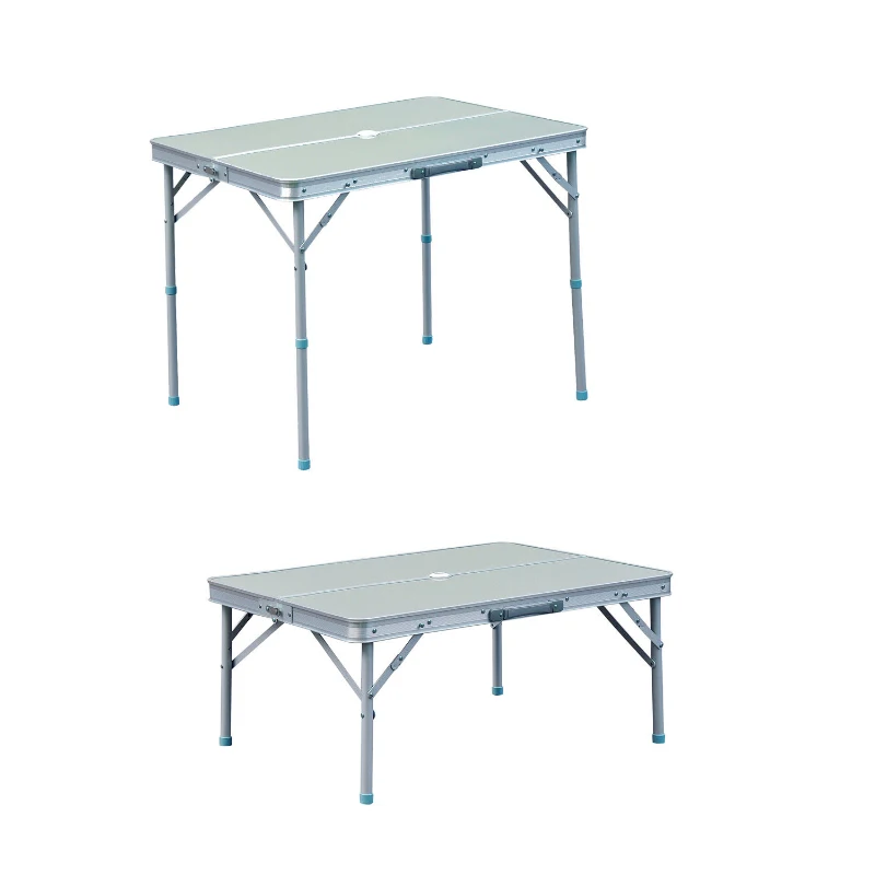 Outsunny Set Masă pentru Camping Grădinăcu 2 Bănci Pliabil Înălțime Reglabilă din Aliaj de Aluminiu Argintiu