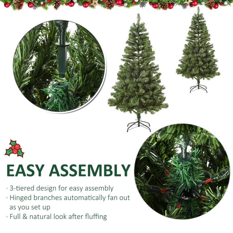 HOMCOM 180cm Brad de Craciun  Pin artificial cu ramuri 634 lumini LED 217