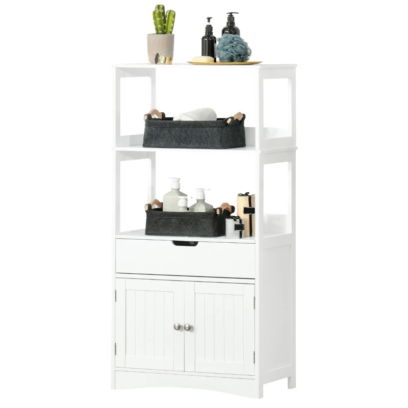 kleankin Dulap multifunctional cu rafturi, MDF, 60x30x122.5 cm, Alb(m-13)