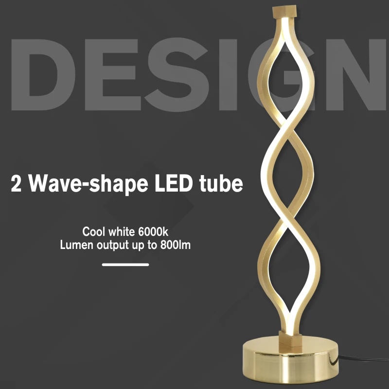 HomCom lampa de masa, cu lumina LED, Ф12.5x45cm, aurie