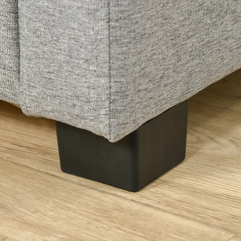 Banca dormitor HOMCOM cu Compartiment de Depozitare din Tesatura, 120x50x44cm - Gri(m-8)
