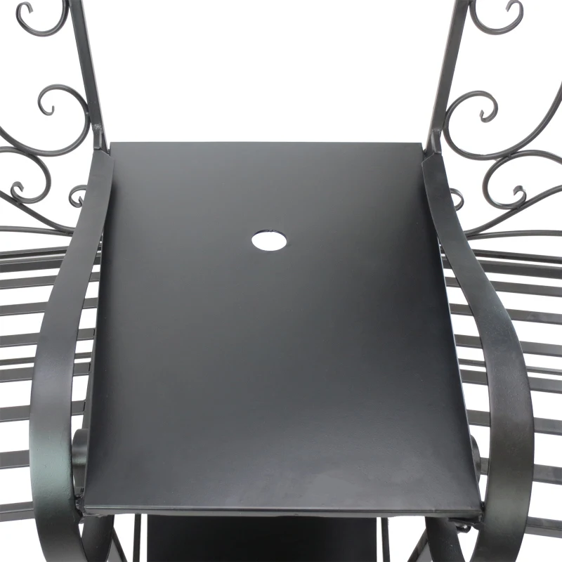 Outsunny set 2 scaune si masuta de cafea, metal, 160x61x96cm