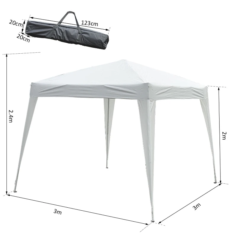 Outsunny Gazebo Pop‑Up 3×3 m Impermeabil – Alb