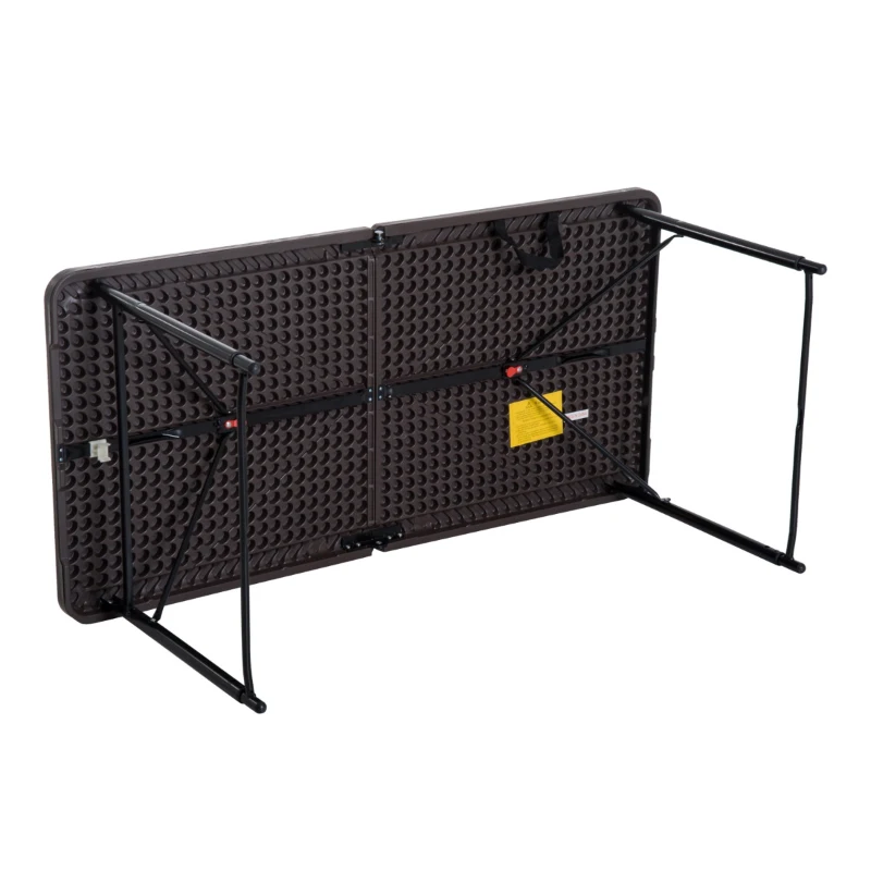 Outsunny Masa Camping Pliabila Portabila cu Inaltimea Reglabila Efect Lemn 122x61x53 / 71,5cm