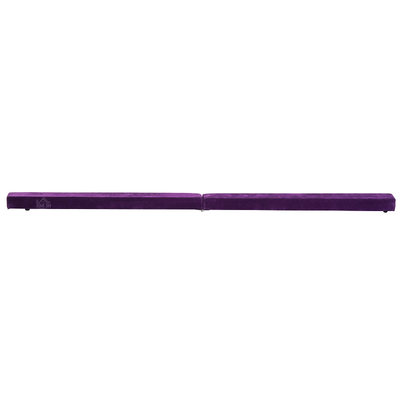 Homcom Trave da Ginnastica per Allenamento Imbottita in Legno, Viola, 210x10x6.5cm