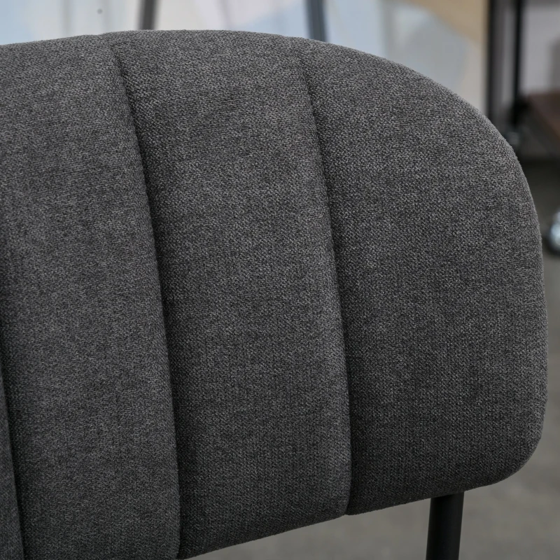 HOMCOM Set de 4 Scaune moderne Capitonate si Stivuibile, din Tesatura si Metal Gri