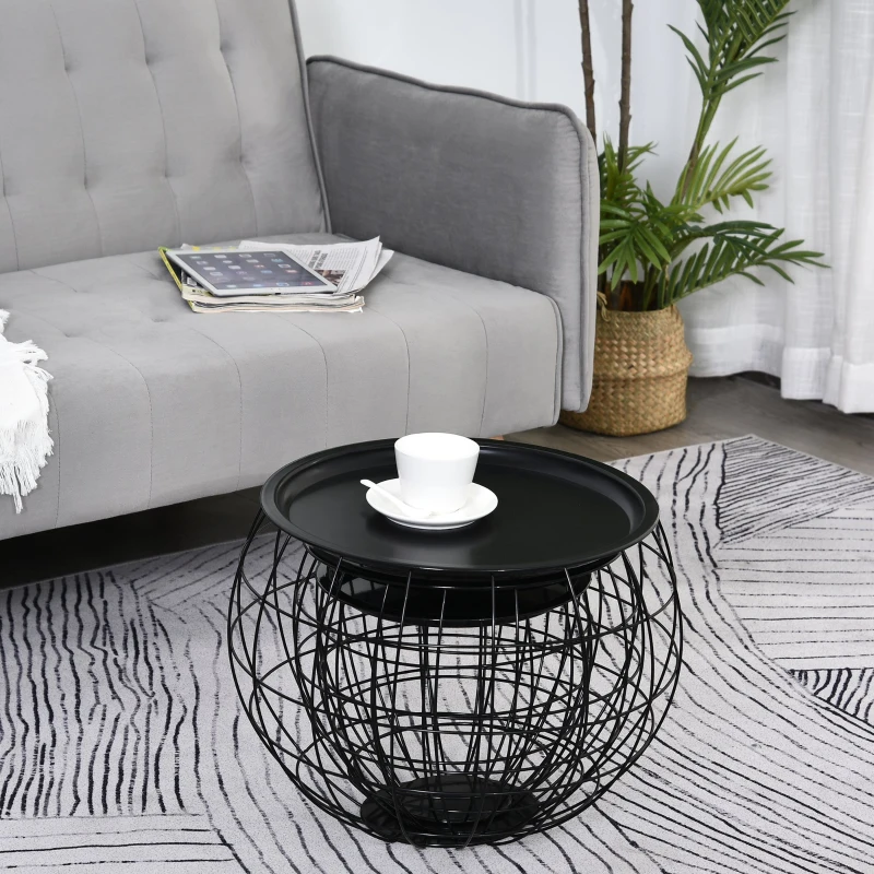 HOMCOM Set 3 Masute cu Tava Superioara