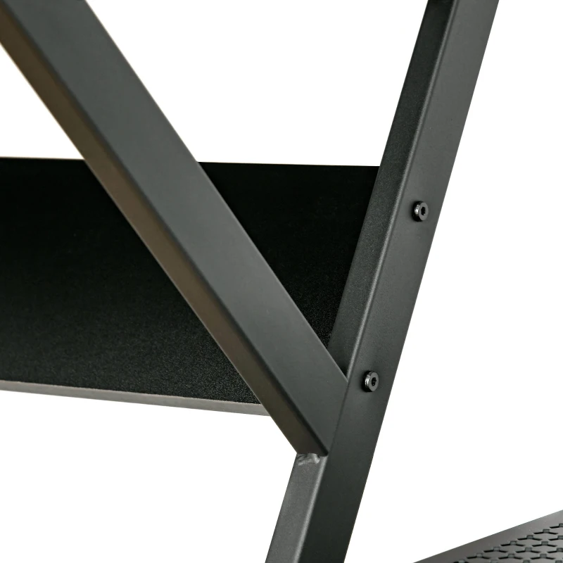 HOMCOM Masa Suport PC Economiseste Spatiu cu Raft Inaltat Monitor 70x60x85.5cm, Lemn Negru