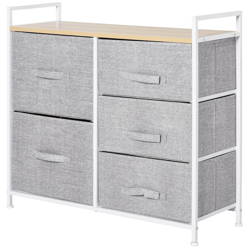 HOMCOM 5 sertare detasabile Dulap organizator pentru casa cadru din otel
