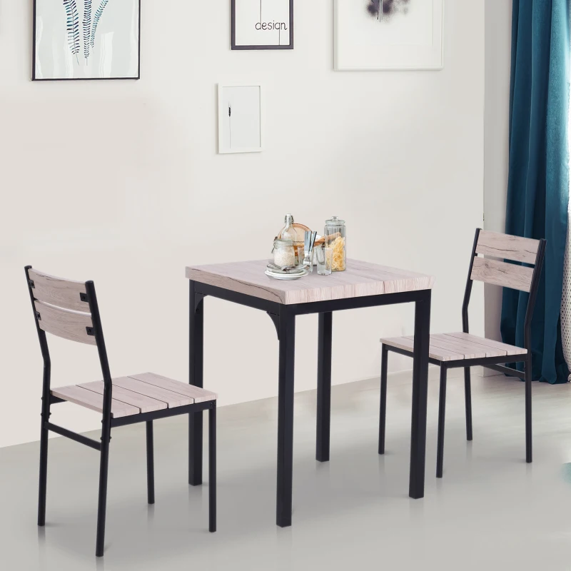 HOMCOM Set masă și scaune stil loft, ideal pentru spații mici