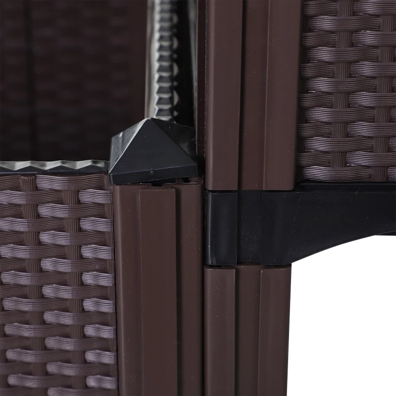 Outsunny Set 2 Buc Vas de Flori Inaltat Componibil in PP Rattan Maro