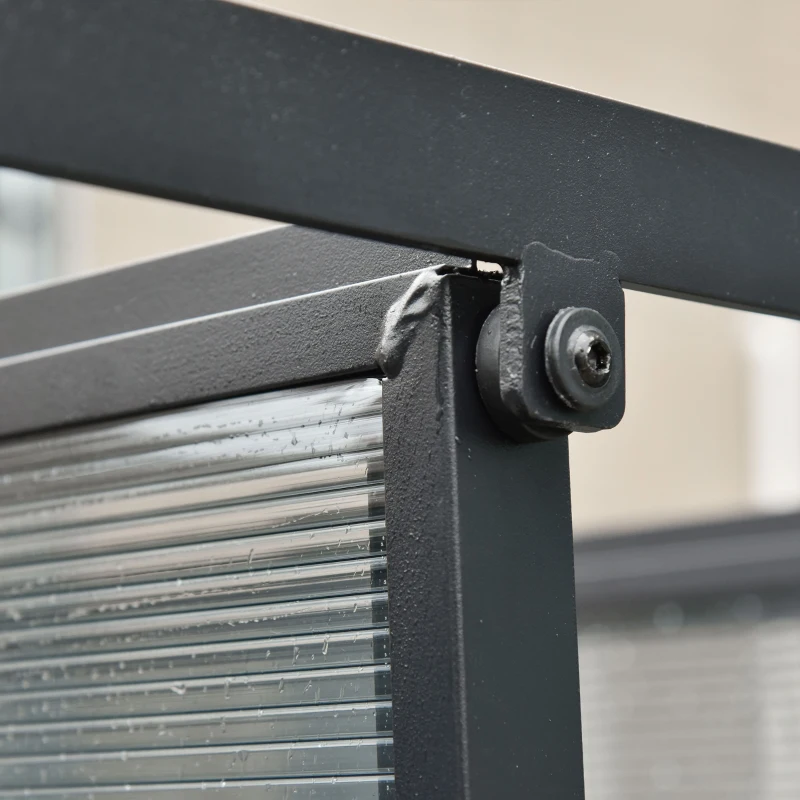 Outsunny pergola cu trapa pentru foisor gradina 3.48x3m, gri