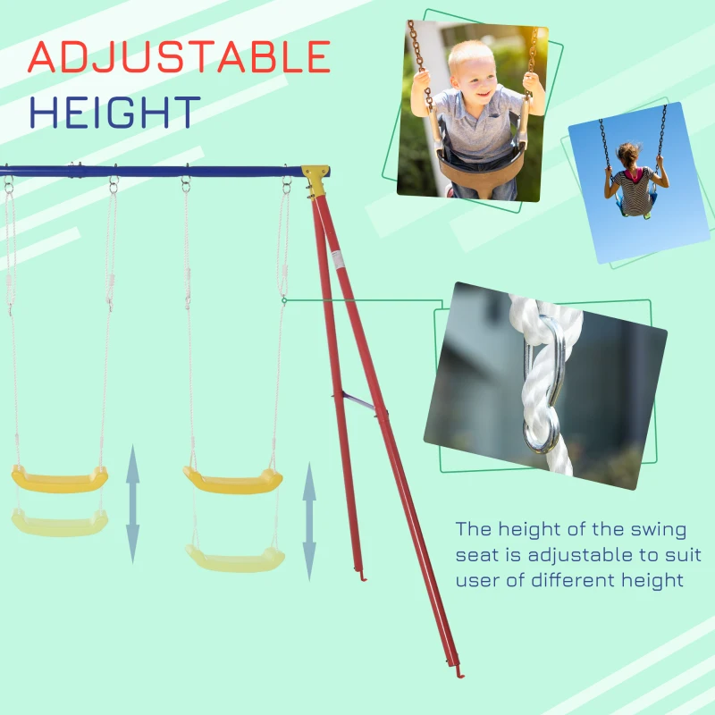 Outsunny Set Legan de Gradina 2 Simple si 1 Dublu Inaltime Reglabila