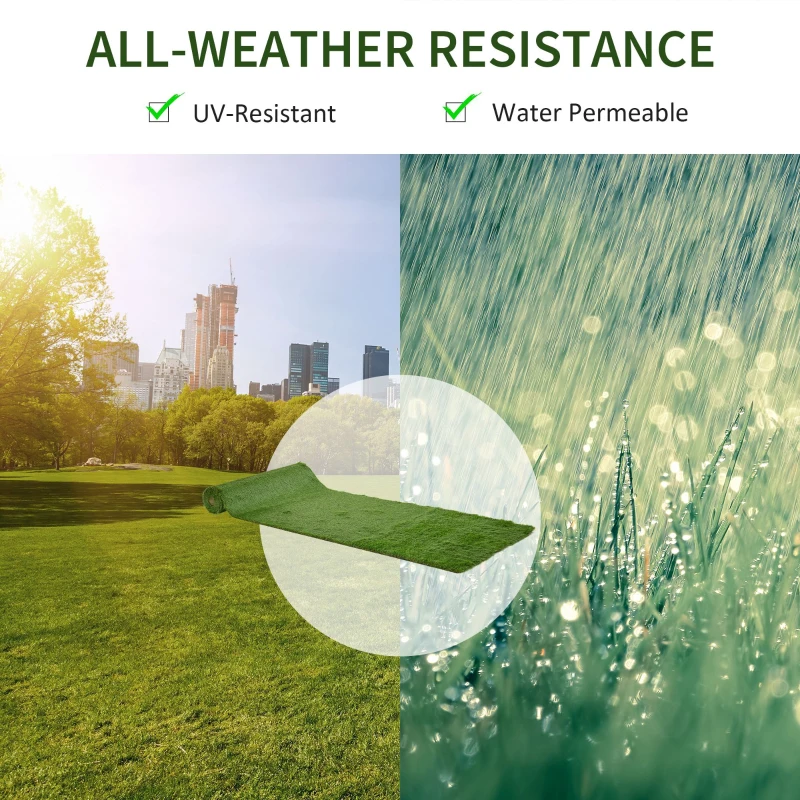 Outsunny Covoras de iarba falsa 4x1m, 40mm Gazon sintetic nu-toxic si anti-UV