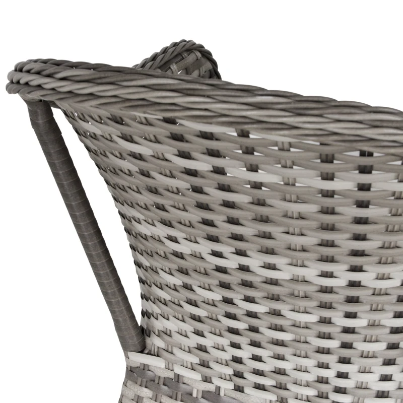 Outsunny Set Masa si Scaune de Gradina din Ratan Gri 7 piese