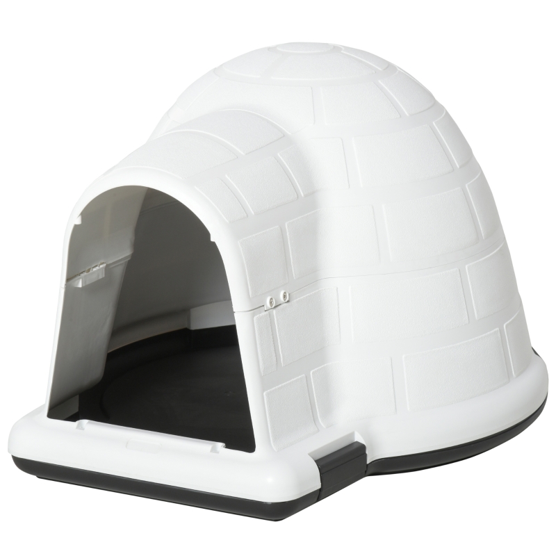 PawHut Cusca de Exterior pentru Caini de Talie Mica in Forma de Iglu cu Usa