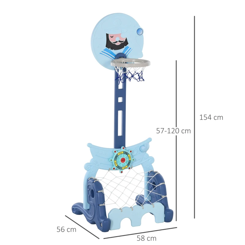 HOMCOM Centru de Activitati pentru Copii 3-6 ani Cos de golf fotbal inaltime reglabila