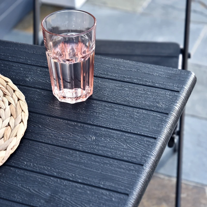 Outsunny Set de Mobilier de Exterior Masa cu 2 Scaune Pliabile Negru