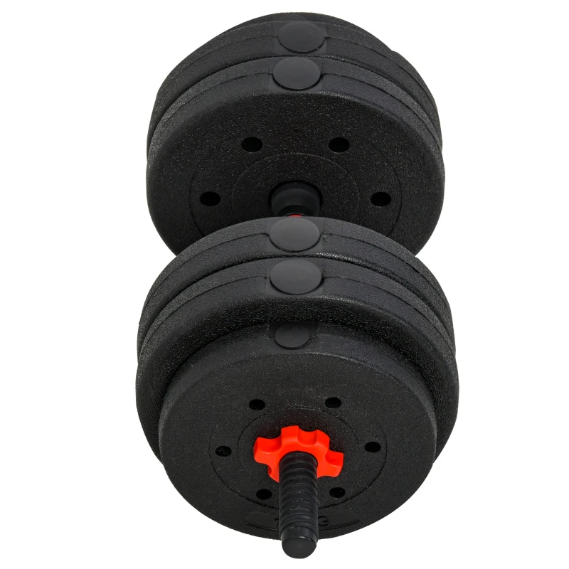 Homcom Set Gantere/Haltera 25 kg cu 12 discuri reglabile