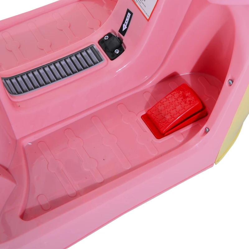 HOMCOM Motoreta Tricicleta Electrica pentru Fetite 6V cu Lumini si Muzica, Roz(m-10)
