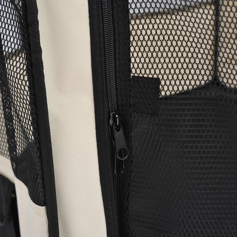 PawHut Box per Animali Cani Gatti recinzione per Cuccioli pieghevole, bianco-nero, 125x48x58cm