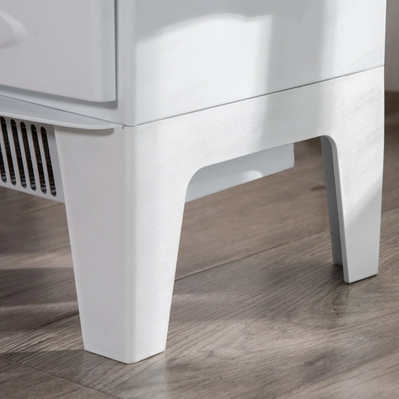 HOMCOM Semineu Electric Alb, cu Efect de Flacara, temperatură reglabilă 900W-1800W