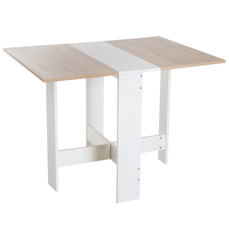HomCom masa de pranz moderna, stejar alb, 103x76x73.5cm
