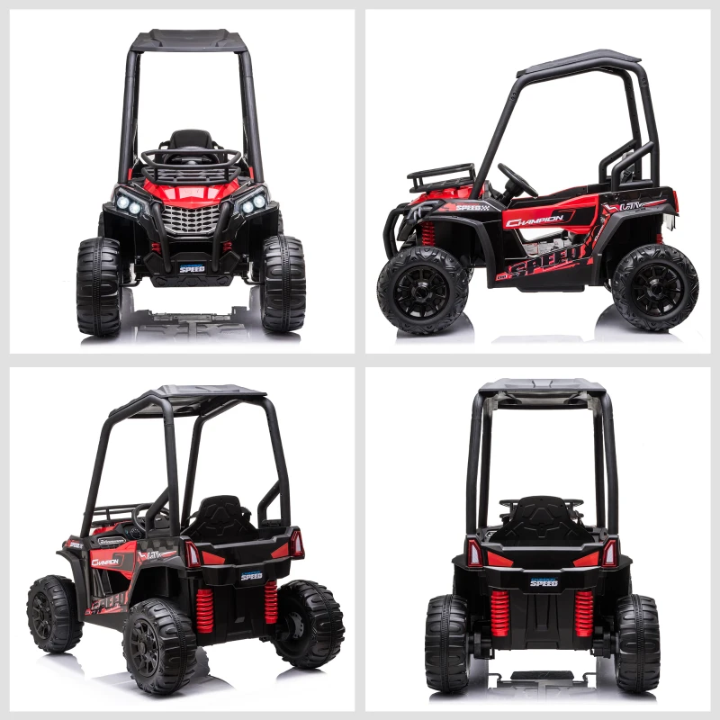 Masina Electrica pentru Copii de 3-8 Ani HOMCOM, Quad Electric Mini, Rosu si Negru(m-8)