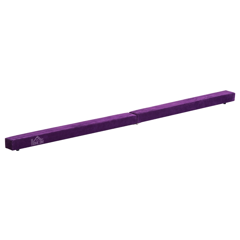 Homcom Trave da Ginnastica per Allenamento Imbottita in Legno, Viola, 210x10x6.5cm