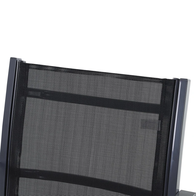 Outsunny Set 2 Scaune de Exterior din Otel si Textilen Negru