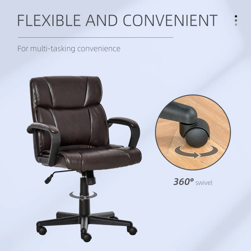 Vinsetto scaun ergonomic, imitatie piele 61x69x90-100cm, maro