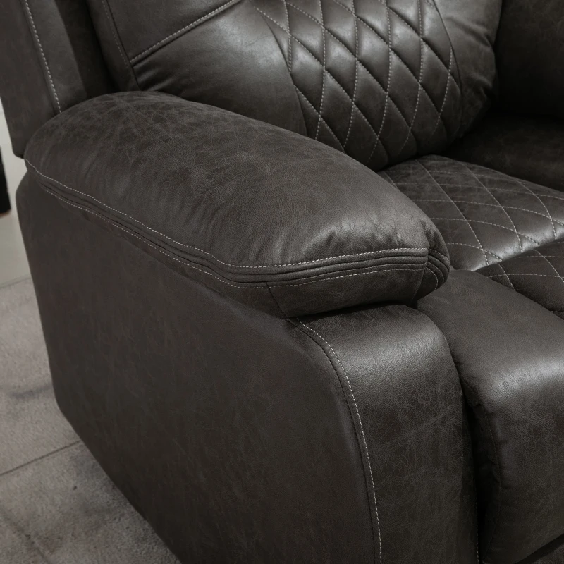 HOMCOM Fotoliu Rabaltabil 150° cu Suport pentru Picioare si Umplutura Suplimentara din Microfibra, Maro 94x95x99cm