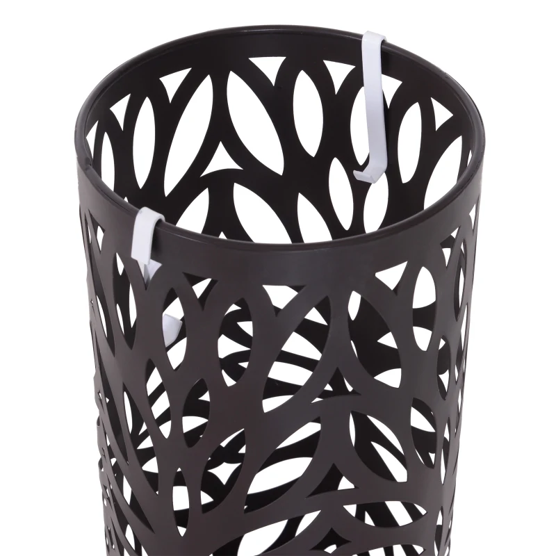 Homcom Suport Umbrele in Metal cu Scurgere Maro