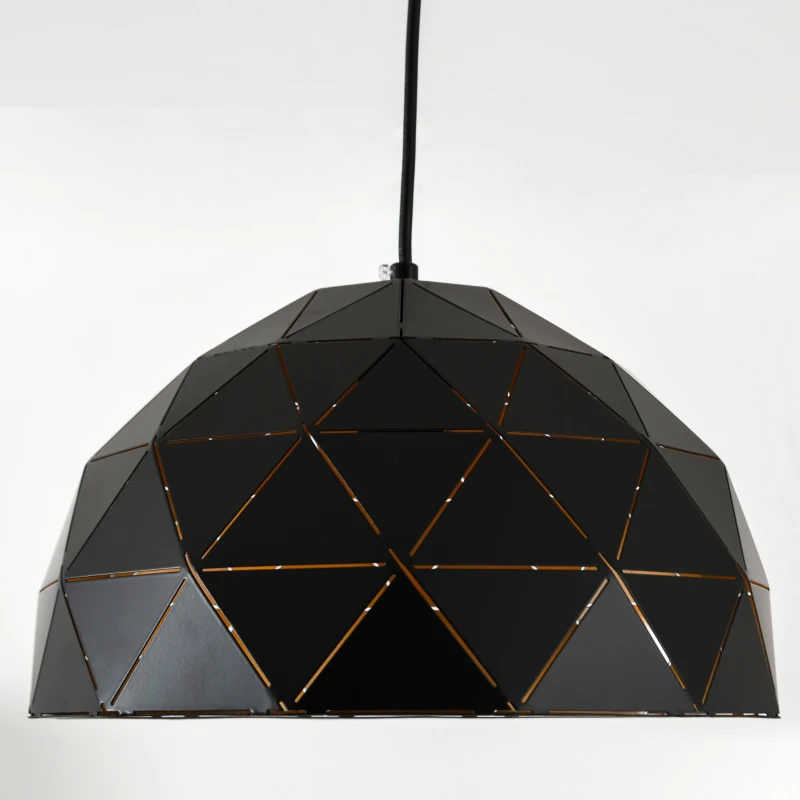 HOMCOM Lampa Vintage Suspendata Inaltime Reglabila Casa si Birou, Neagra