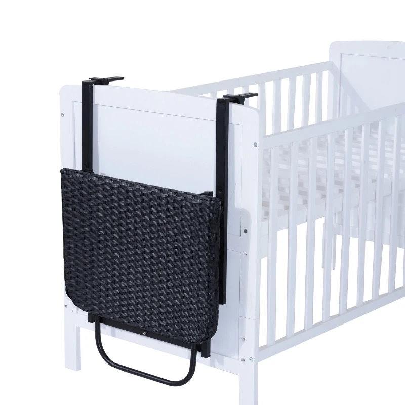 Outsunny Masa in PE Rattan Pliabila de Balustrada Balcon , Negru, 58x55x64cm