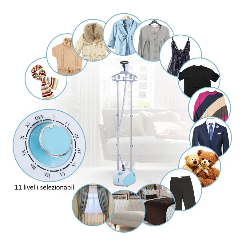 HomCom Fier de Calcat cu Vapor Vertical 2L 1800W Tija Telescop Refractor