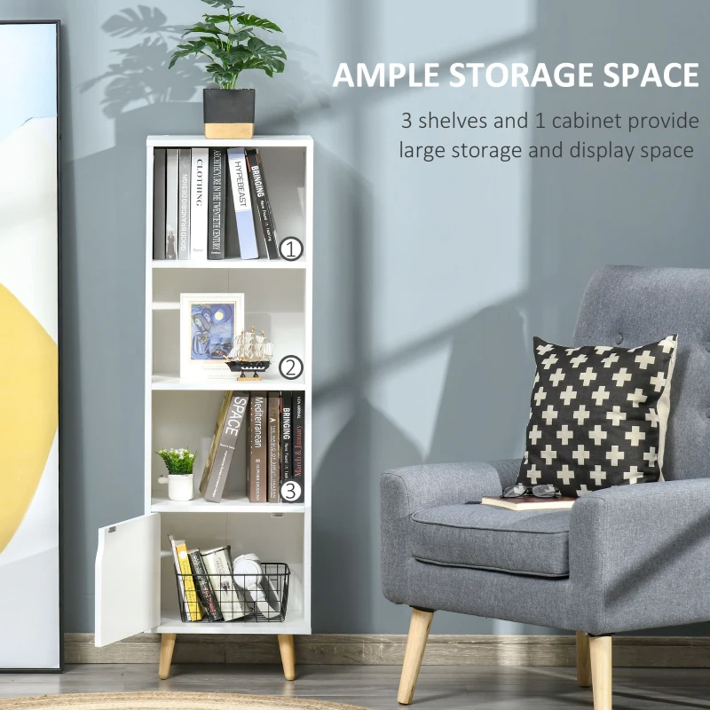 Homcom Biblioteca Alba – 40×30×129,5 cm cu Rafturi & Dulapior
