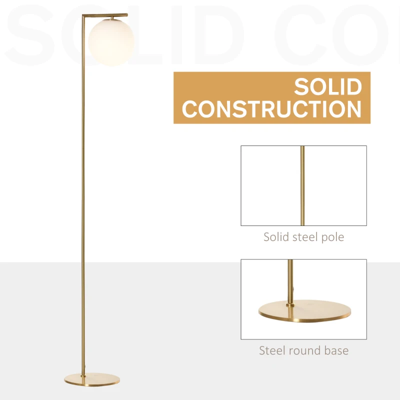 HOMCOM Lampa de podea moderna cu Bec Sferic Bec E27 Max.40W