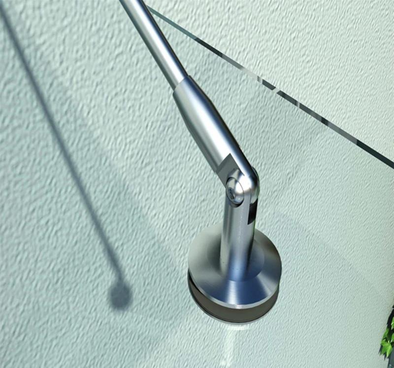 Outsunny - Tettoia porta d'ingresso baldacchino pensilina in vetro trasparente e acciaio inox