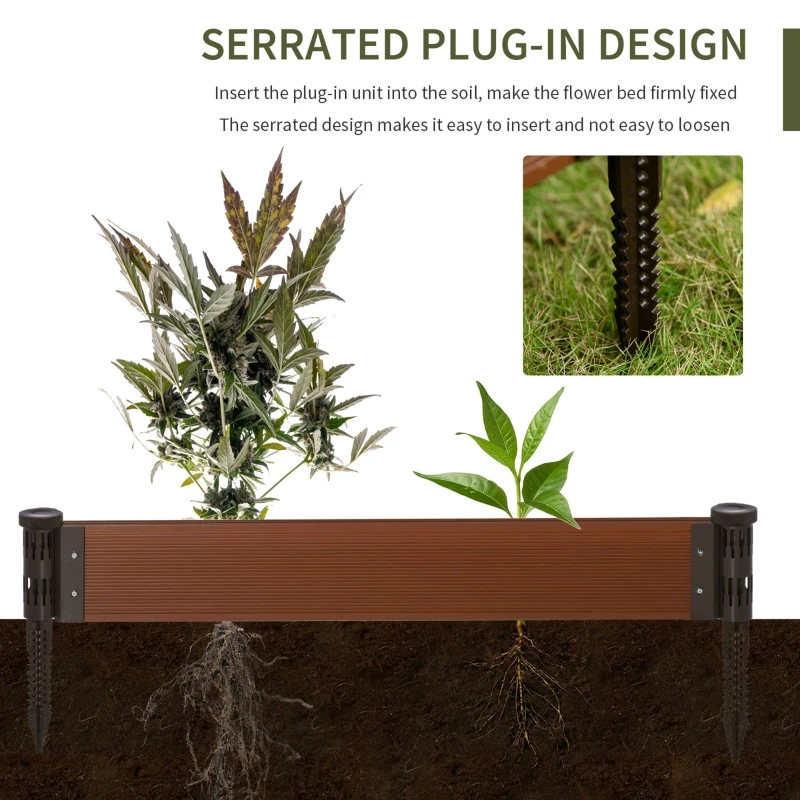 Outsunny Pat pentru Plante si Legume in aer liber de Gradina in HDPE, Maro