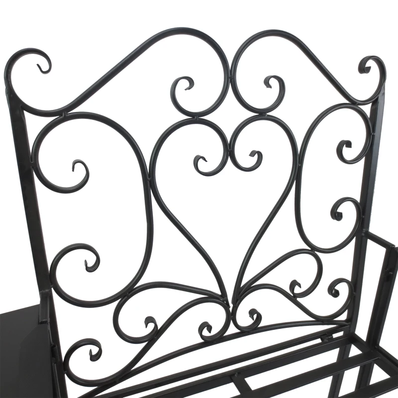 Outsunny set 2 scaune si masuta de cafea, metal, 160x61x96cm