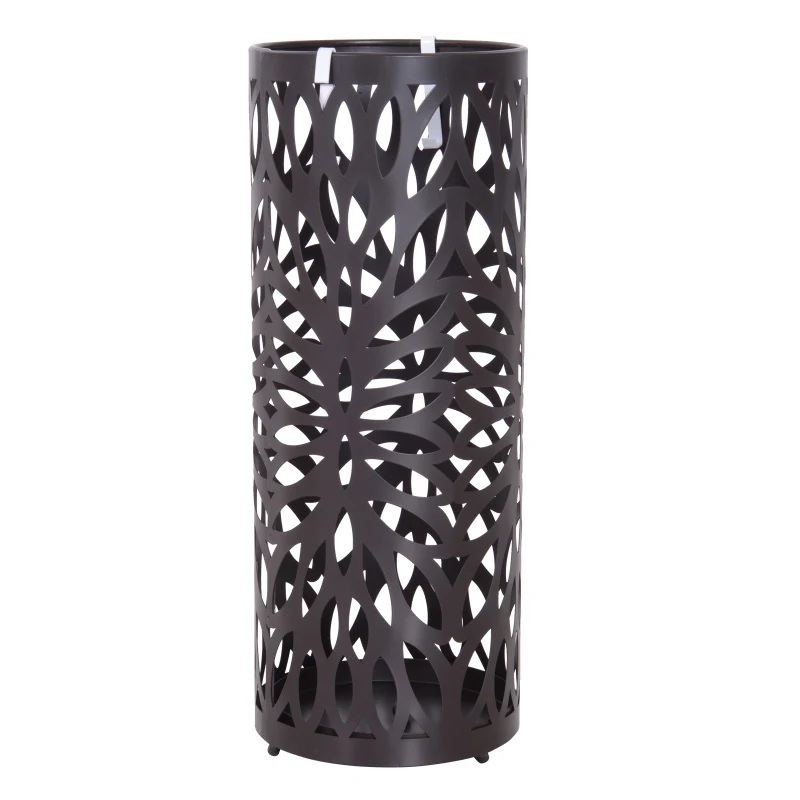 Homcom Suport Umbrele in Metal cu Scurgere Maro