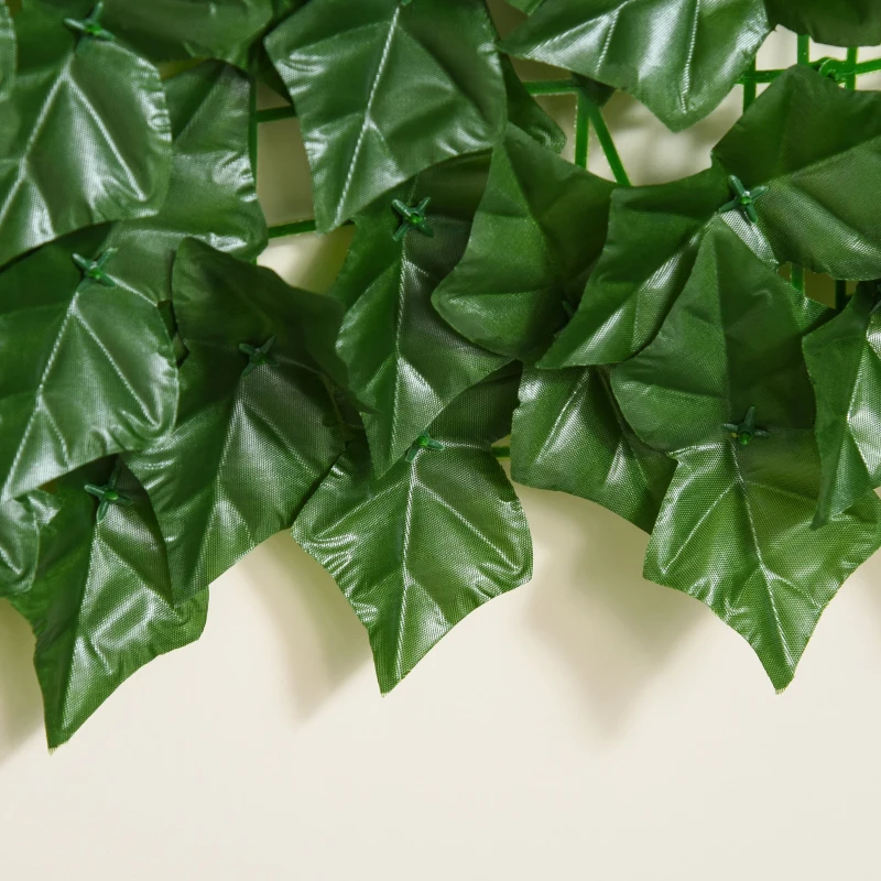 Outsunny Rulou Artificial de Gard Viu din PE, Anti-UV, 300x100 cm, Frunze Verde inchis(m-10)