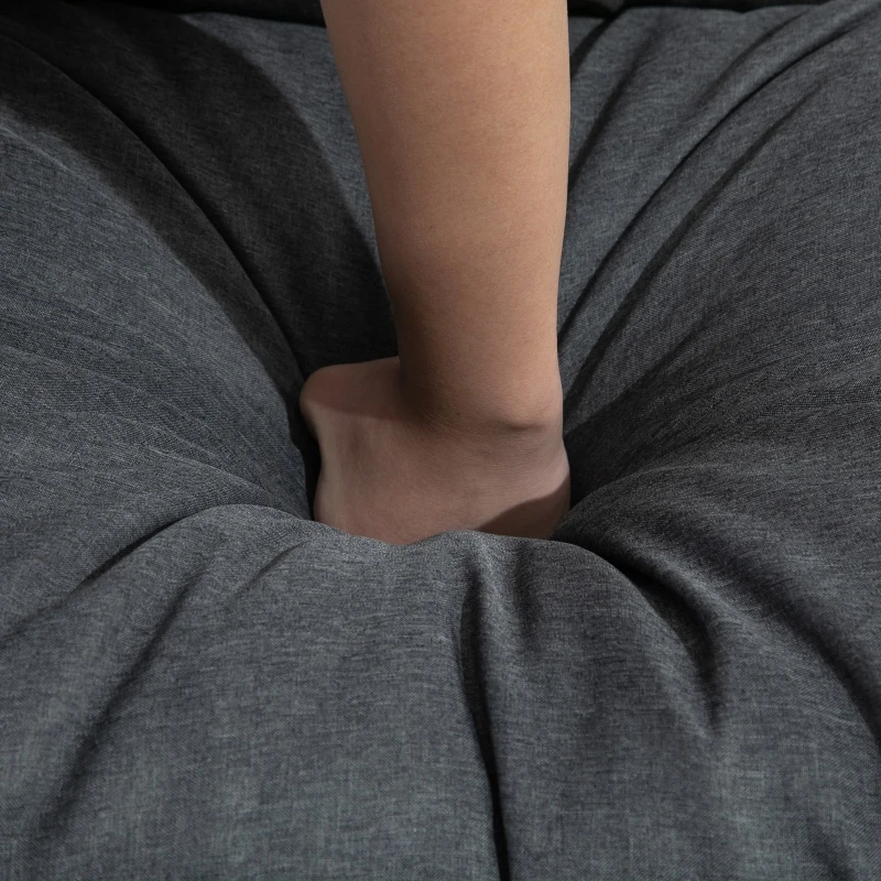 HOMCOM Fotoliu cu Suport pentru picioare Design Chaise Longue Rabatabil din In Gri