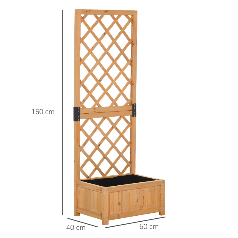 Outsunny Jardiniere din Lemn pentru Gradina Ghiveci pentru Plante Cataratoare