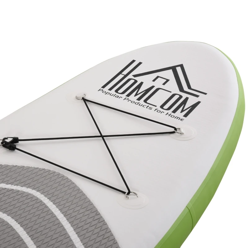 HOMCOM Placa SUP gonflabila cu Accesorii incluse Stand Up Paddle Verde si Alb